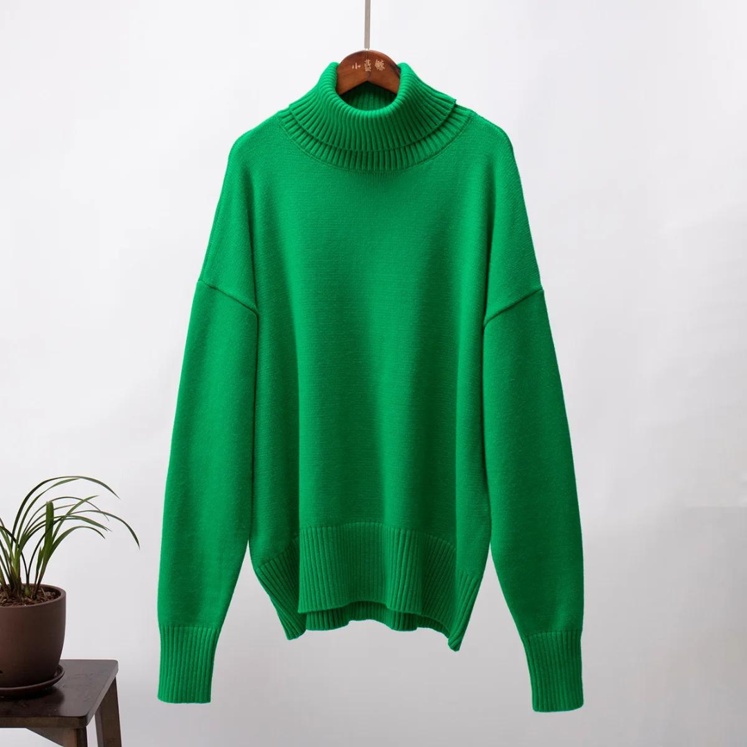 Varm og komfortabel høyhalset genser for kvinner. Perfekt langermet pullover for høst og vinter.