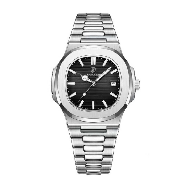 Elegant business herreklokke i rustfritt stål. Luksuriøst armbåndsur, en flott gave til menn.