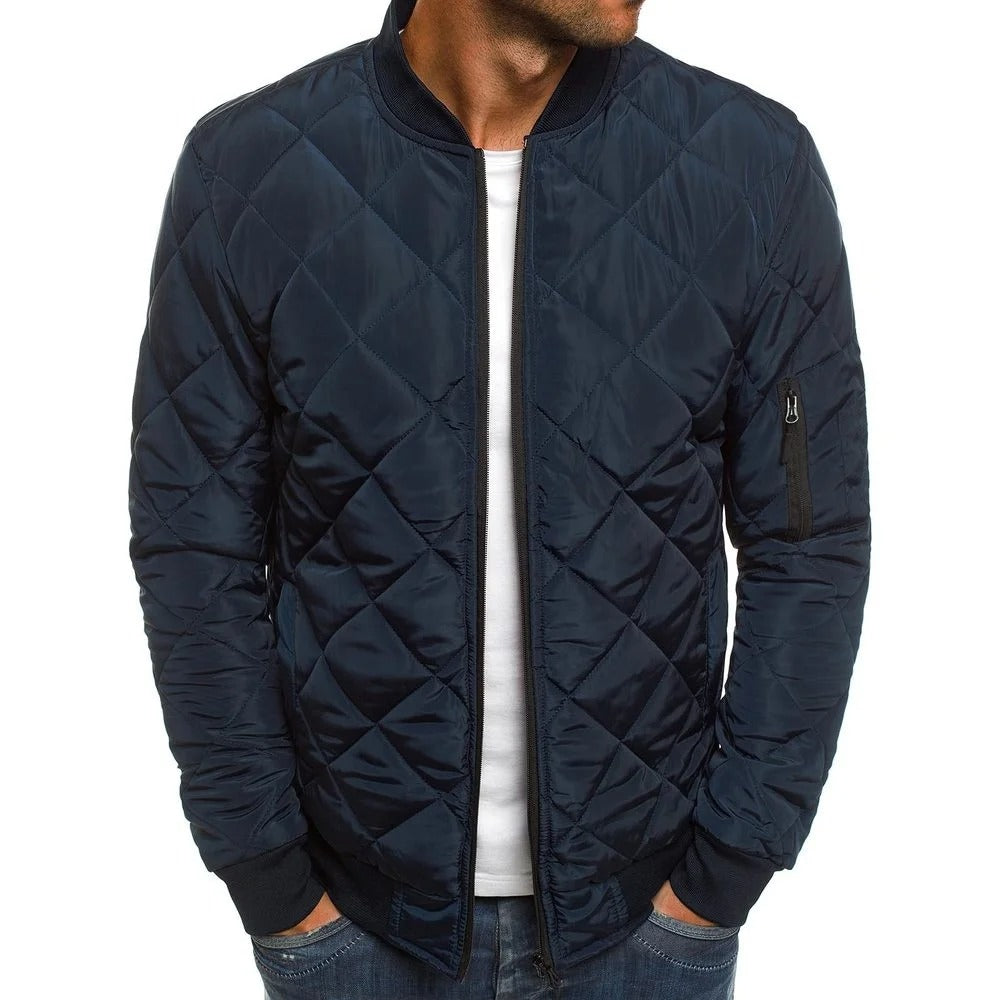 Menns vattert bomberjakke, svart. Komfortabel fritidsjakke for stilfull hverdag.