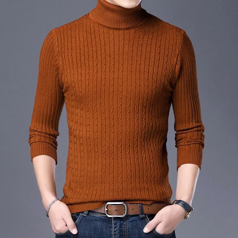 Menns langermet turtleneck genser. Komfortabel og moderne for et elegant hverdagslig utseende.