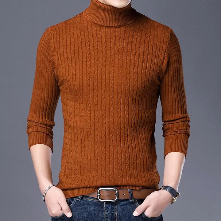 Menns langermet turtleneck genser. Komfortabel og moderne for et elegant hverdagslig utseende.