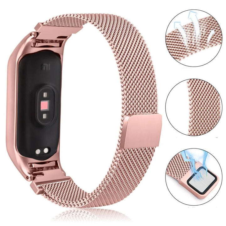Elegant LED-dameklokke med magnetrem på kvinnehånd, moderne, vanntett og digitalt armbåndsur for kvinner.