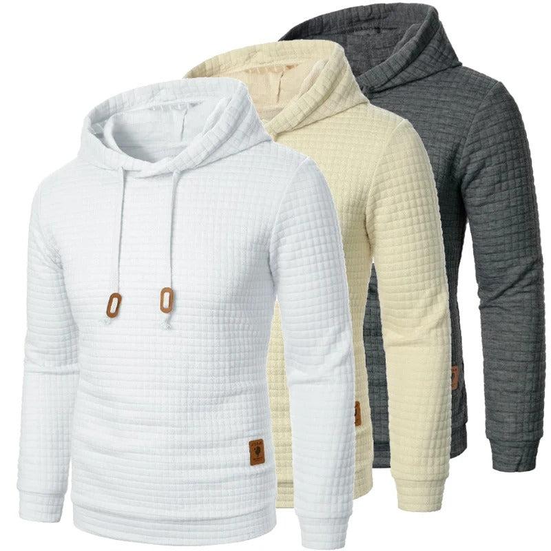 Klassisk ensfarget menns hettegenser, ideell for avslappet streetstil og hverdagsbruk.