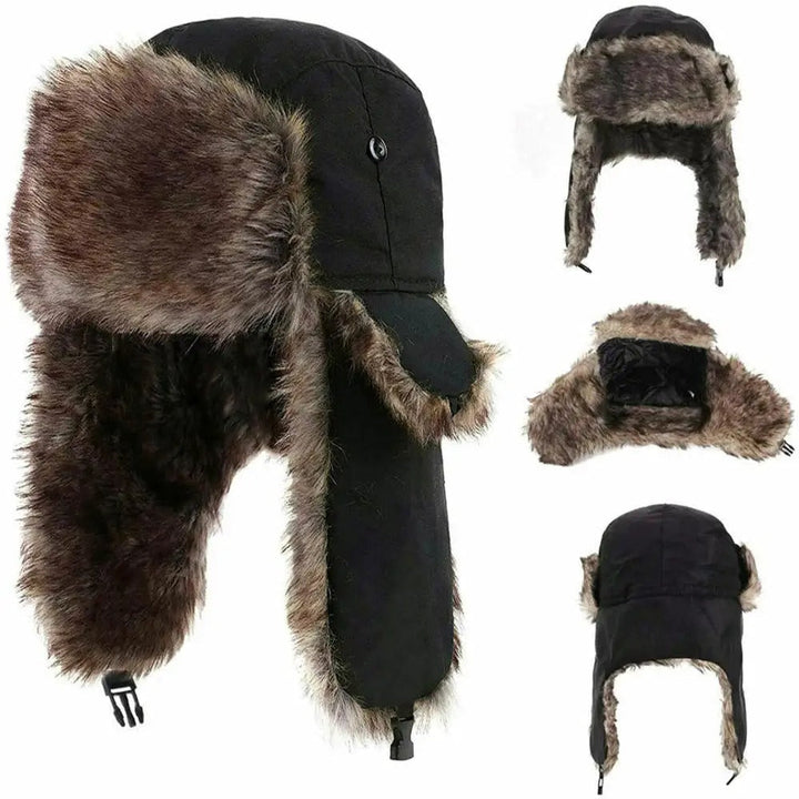 Beskyttende vinterlue for menn. Vanntett aviatorlue med varme øreklaffer, essential for utendørs vintervær.