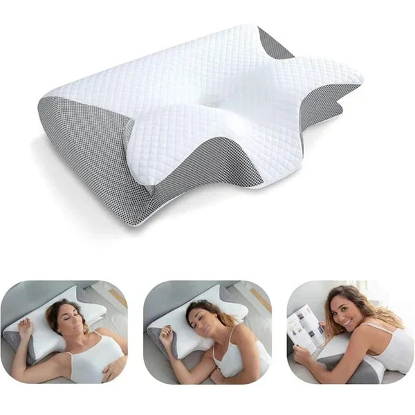 Unisex ergonomisk nakkepute i memoryskum for dyp søvn og optimal komfort.