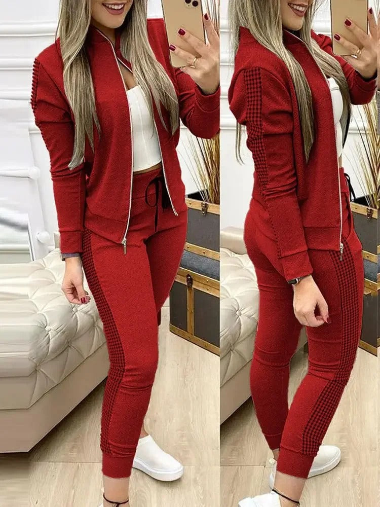 Sporty sett for kvinner, komplett treningsdress som kombinerer komfort og mote for aktiv fritid.