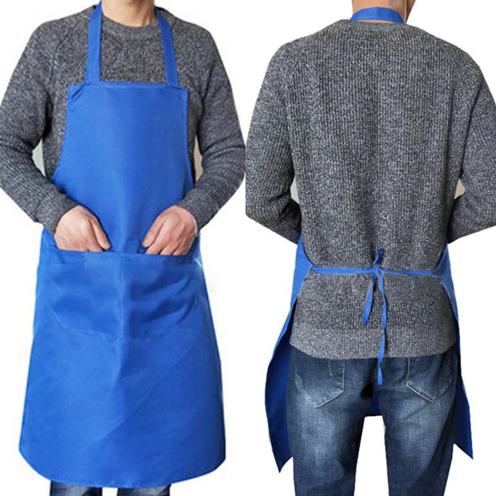 Robust vanntett kjøkkenforkle for unisex bruk. Ideelt for matlaging, baking, grilling. Justerbart og lett å vedlikeholde.