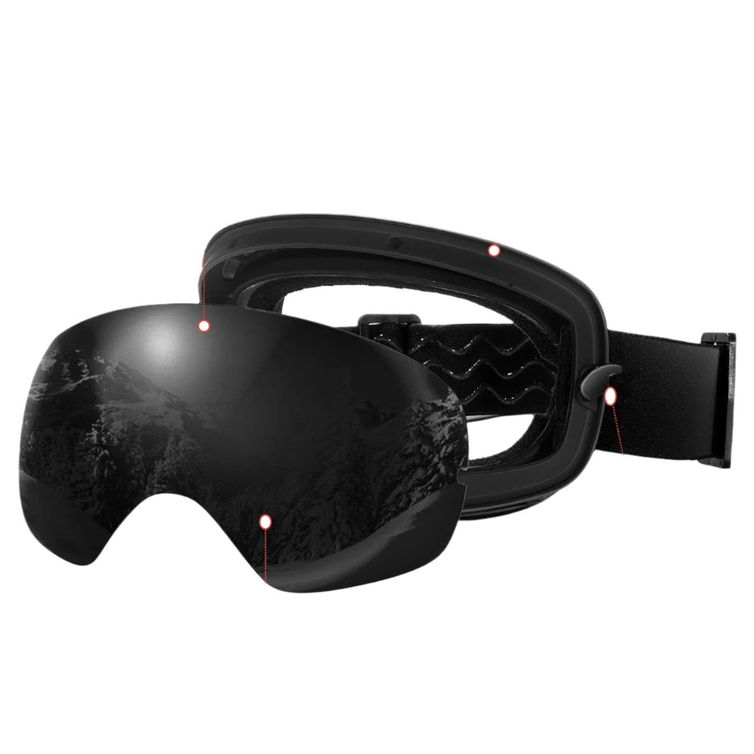 Robust antidugg skibrille for ski og snowboard. Slitesterkt vinterutstyr med UV400 for langvarig bruk.