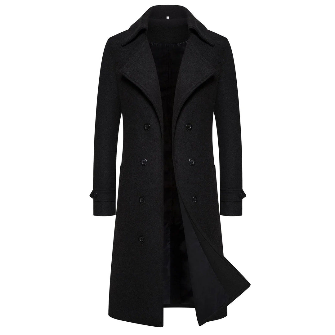 Elegant slim fit trenchcoat for menn i klassisk khaki. Stilig vindjakke og yttertøy.