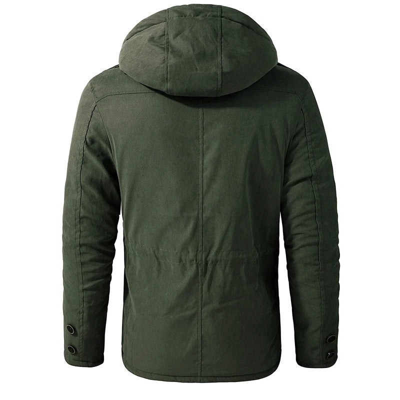 Menns varm parkas for kaldt vær, perfekt for turgåing, fiske og vinteraktiviteter utendørs.
