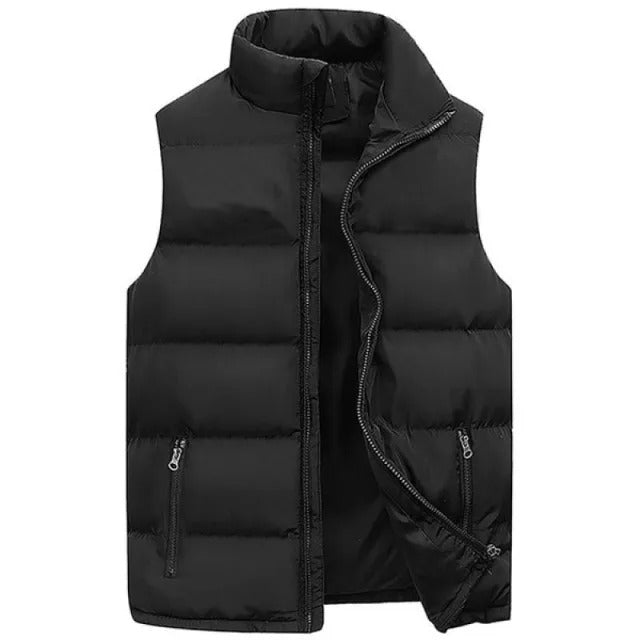 Stilfull casual menns vintervest, ermeløs bodywarmer i herremote for kalde dager.