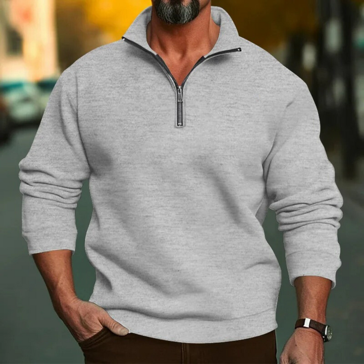 Tidløs menns sweatshirt med halv glidelås. Komfortabel herregenser som kombinerer stil og kvalitet.