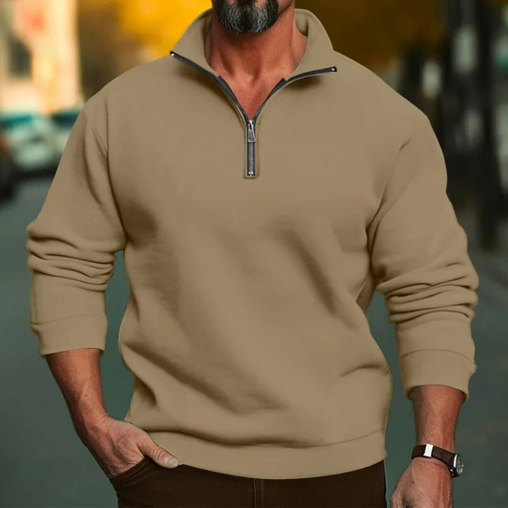 Allsidig herregenser med halv glidelås. Komfortabel langermet sweatshirt for tidløs stil.