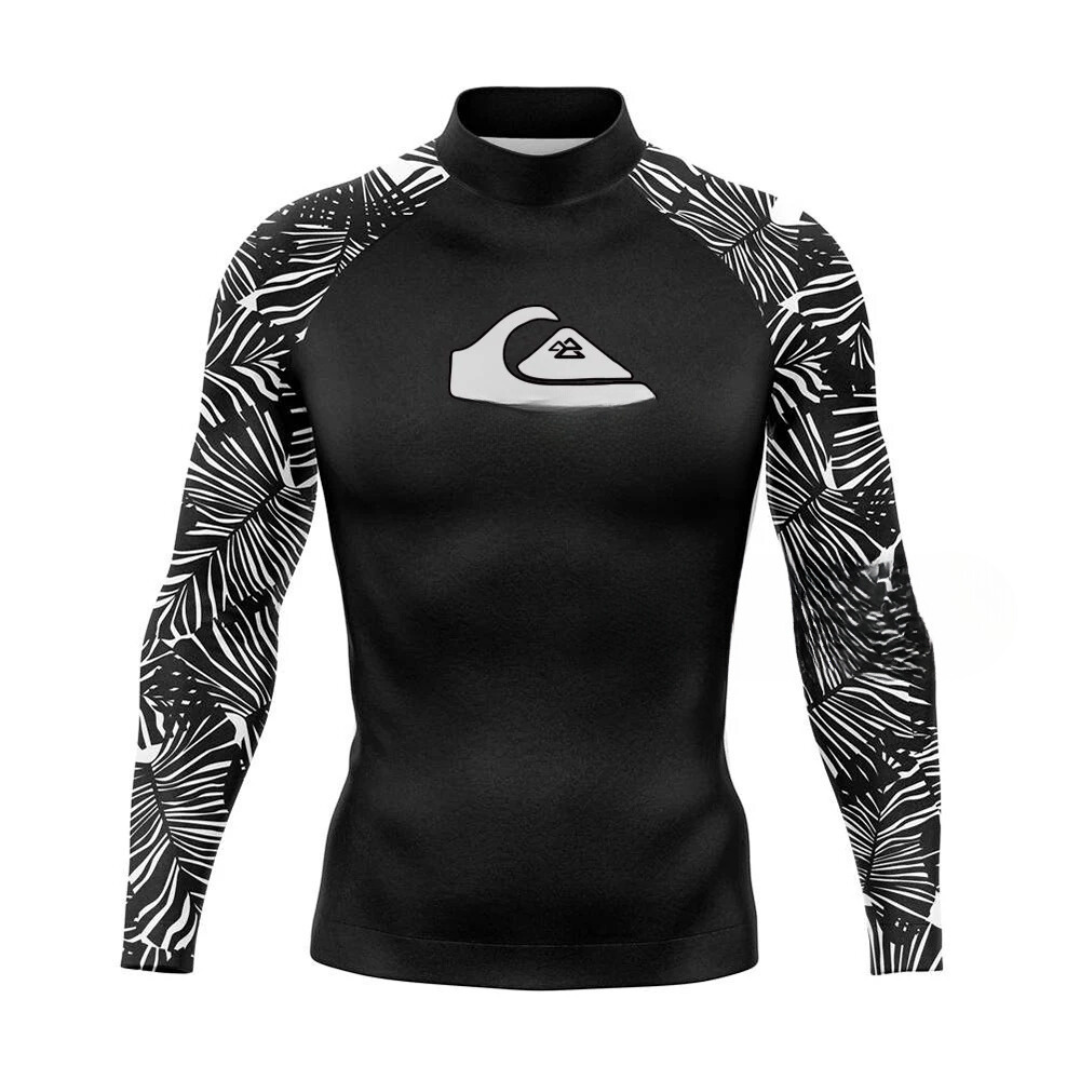 Stilig UV-beskyttende badeklær for menn. Langermet rashguard gir optimal solbeskyttelse ved strand & vannsport.