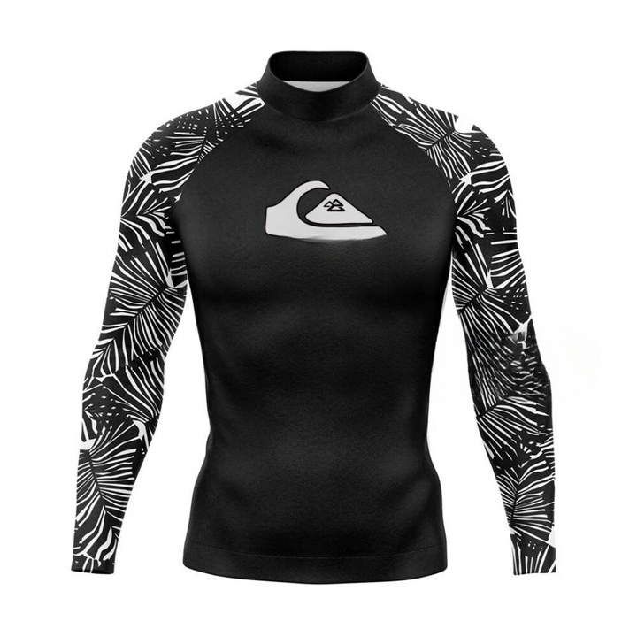 Stilig UV-beskyttende badeklær for menn. Langermet rashguard gir optimal solbeskyttelse ved strand & vannsport.