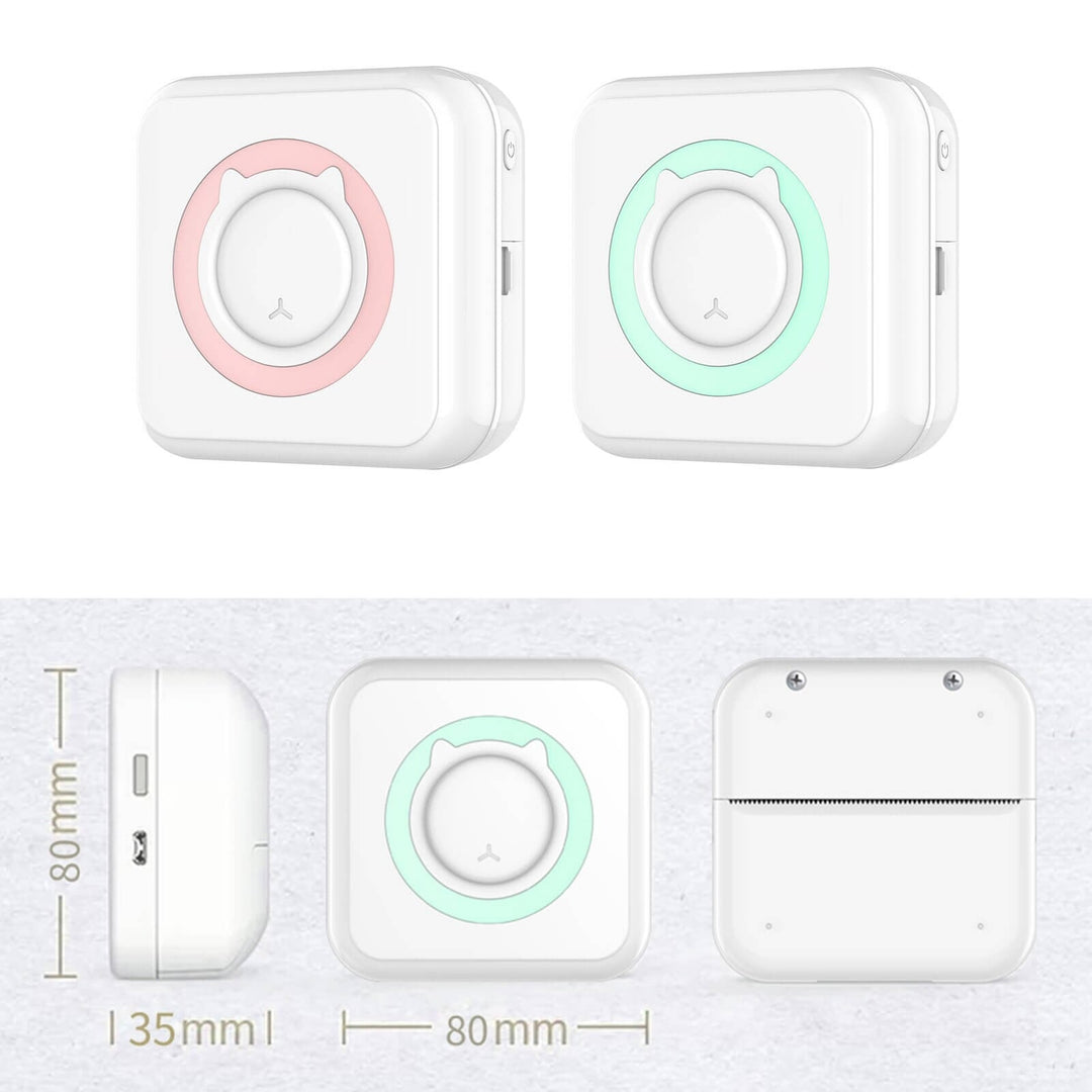 Smart blekkfri miniskriver, trådløs tilkobling via Bluetooth for utskrift av tekst og bilder fra mobil.