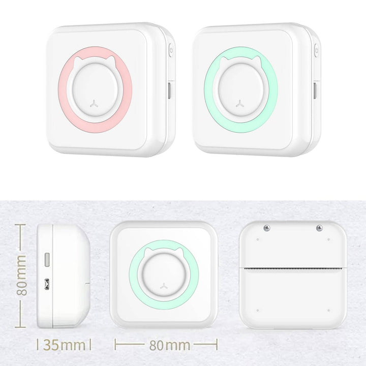 Smart blekkfri miniskriver, trådløs tilkobling via Bluetooth for utskrift av tekst og bilder fra mobil.