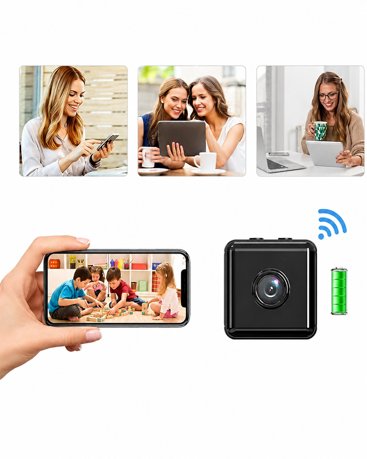 Enkelt å installere trådløst 1080P WiFi kamera for hjemmesikkerhet og kontinuerlig overvåkning.