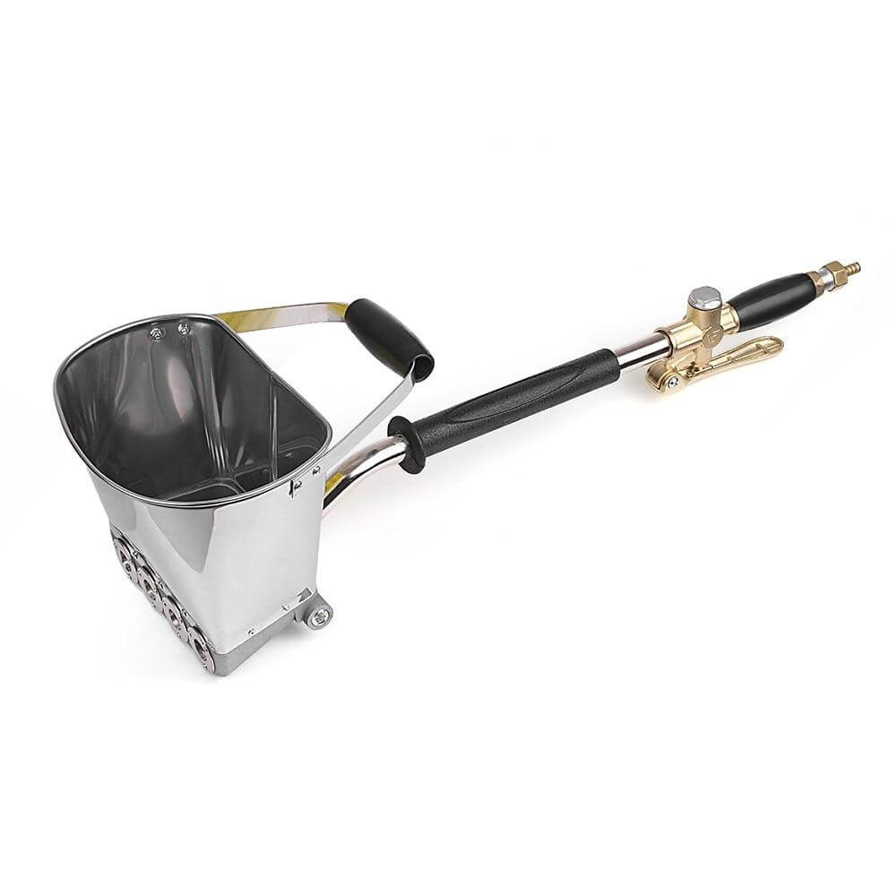 Kraftig sprøytepistol for påføring av mørtel og stukkatur, ideell for bygg og oppussing.