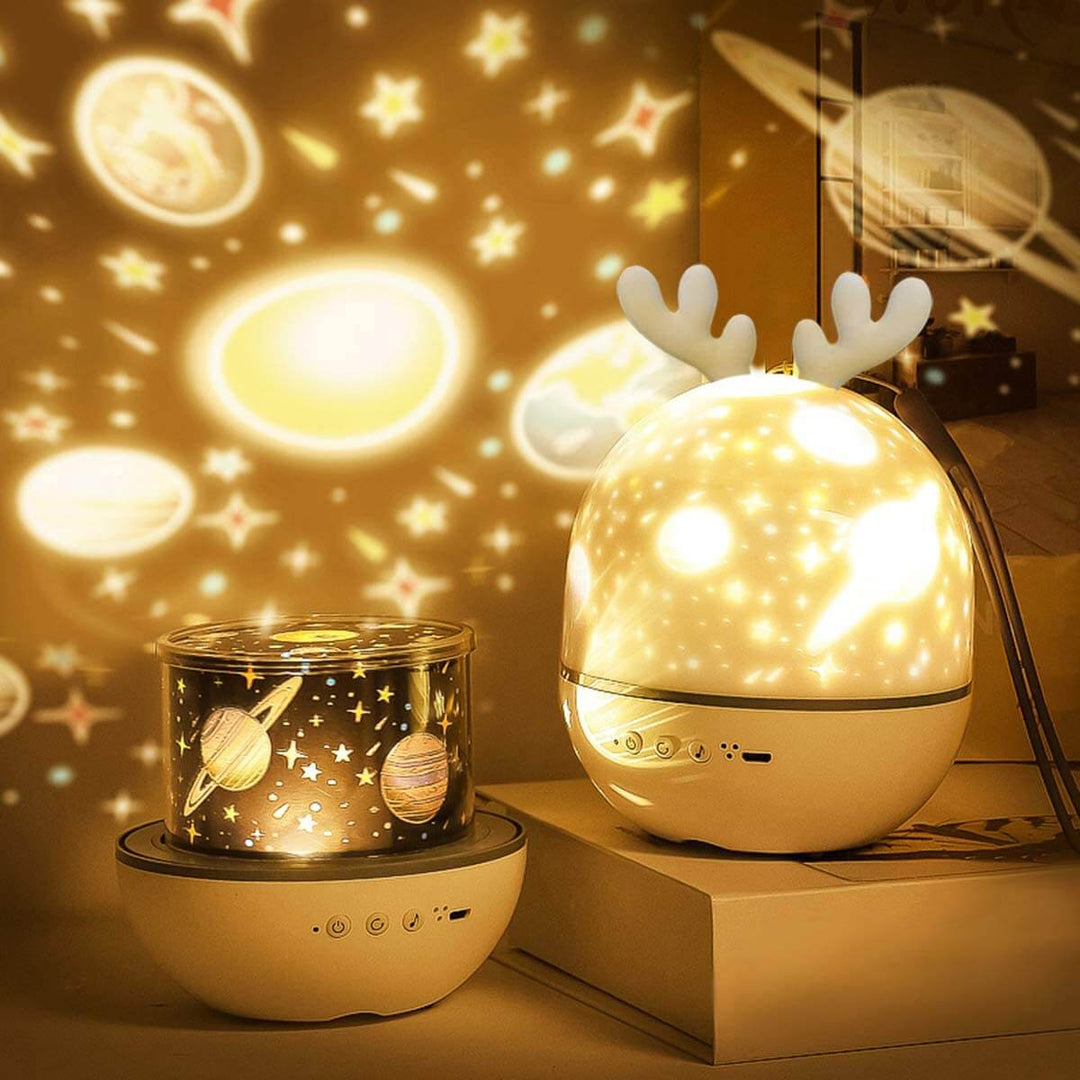 USB-oppladbar stjernehimmel projektorlampe, nattlys med beroligende galakse og LED-lys.