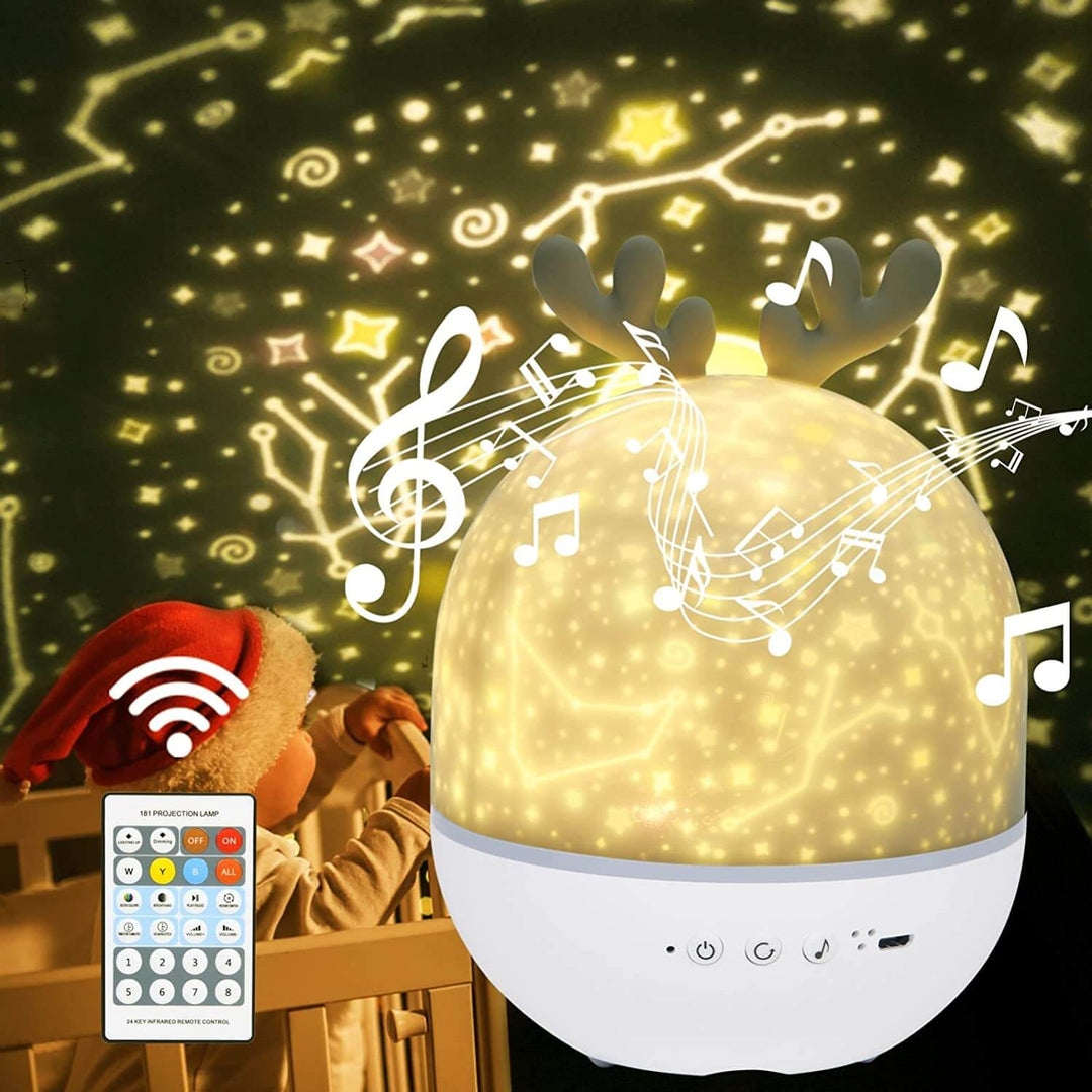 Stjernehimmel nattlys projektorlampe for barnerom. Beroligende LED galakse-effekter for søvn.