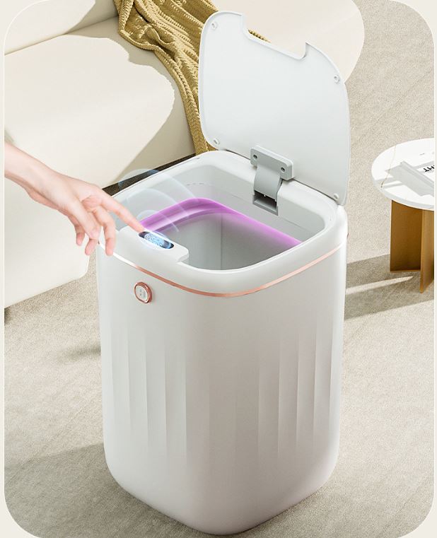 Hygienisk søppelbøtte med smart sensorlokk, reduserer bakteriespredning og lukt i hjemmet.