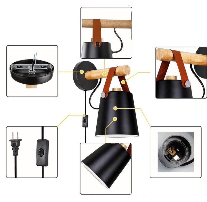 Unik nordisk designlampe: Vegglampe i tre for en moderne og minimalistisk innredning.