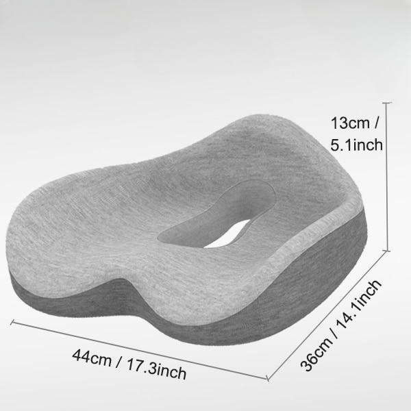 Spesialdesignet sittepute for lindring av isjias og smerter i korsryggen ved langvarig sitting.