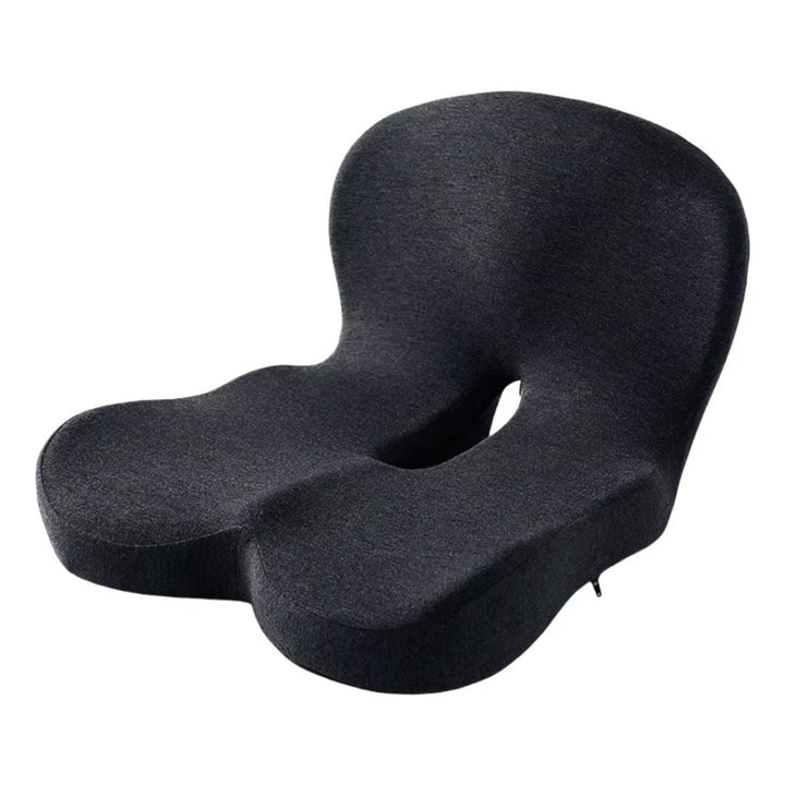 L-formet ergonomisk sittepute med ryggstøtte for kontorstol og bilsete, gir bedre sittkomfort.