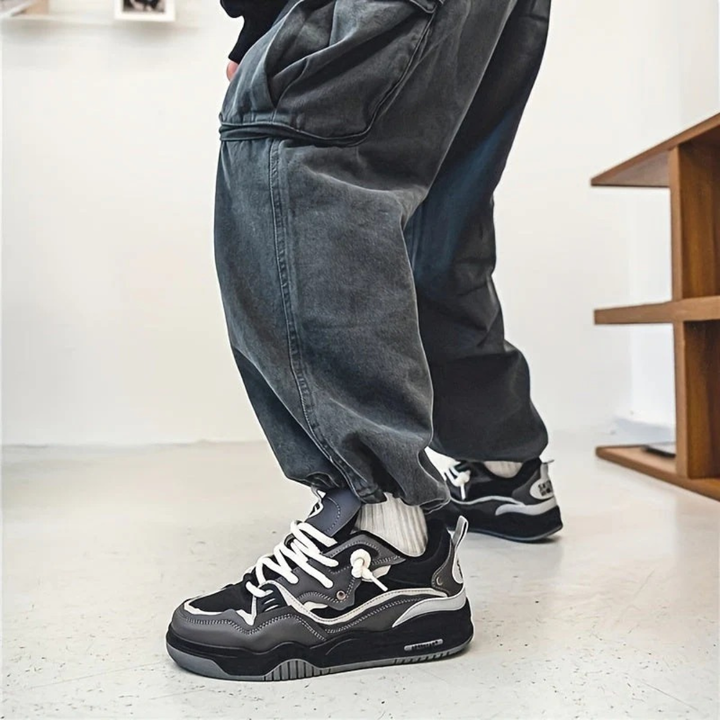 Grå menns moderne sneakers, komfortable fritidssko for urban stil og allsidig bruk.