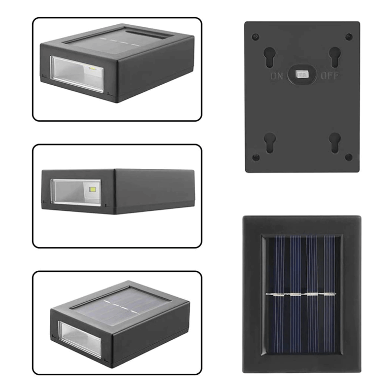 Solcelledrevet smart vegglampe med bevegelsessensor. Gir sikkerhetslys og energi-optimalisert utebelysning.
