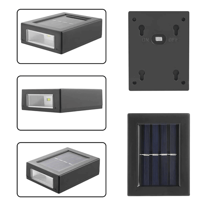 Solcelledrevet smart vegglampe med bevegelsessensor. Gir sikkerhetslys og energi-optimalisert utebelysning.