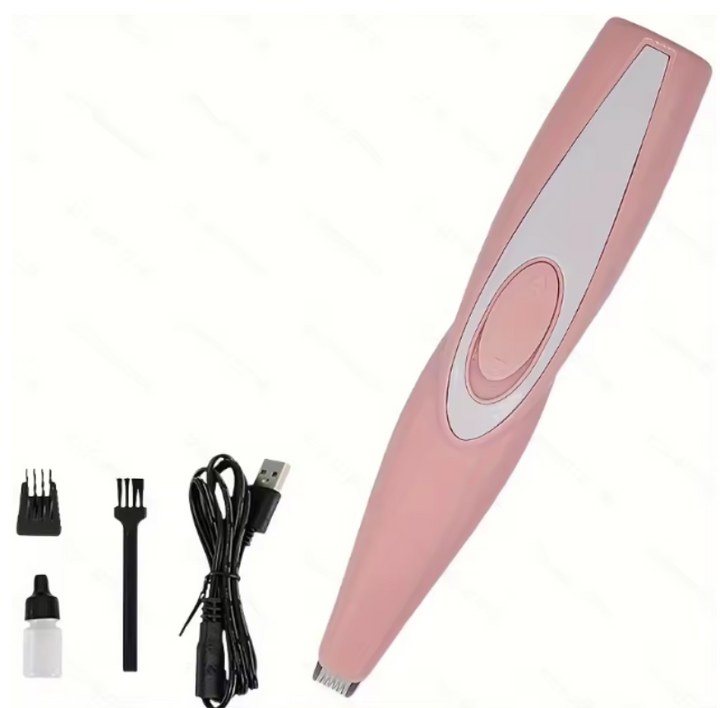 Oppladbar mini kjæledyrtrimmer for poter og ansikt, skånsom og effektiv trimming.