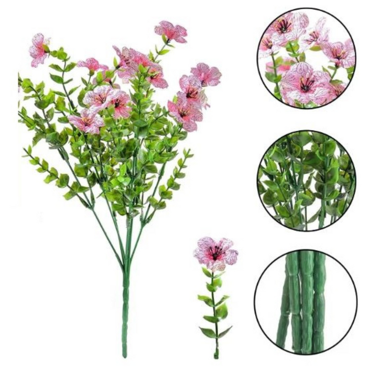 Vedlikeholdsfrie kunstige blomster for et vakkert innendørs/utendørs miljø. Enkel skjønnhet.