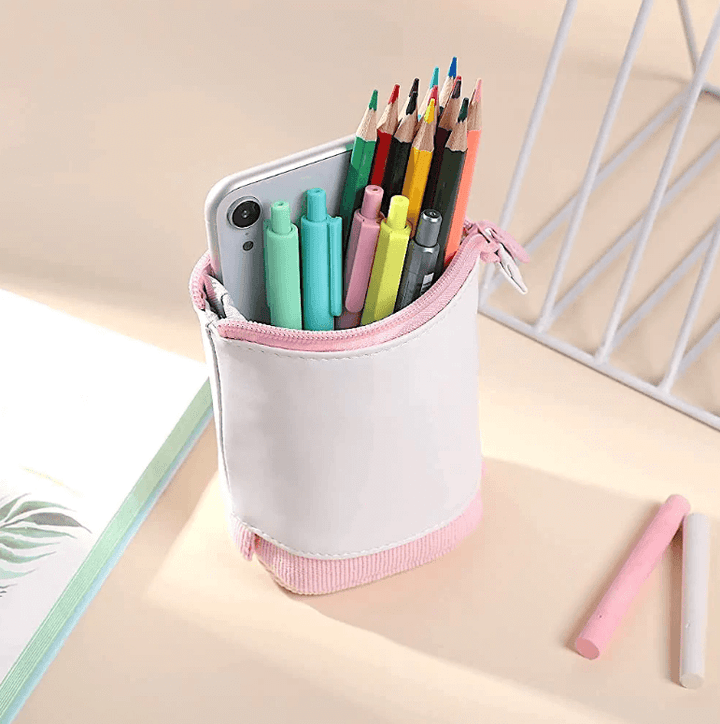 Søt kawaii pop-up sminkeveske, ideell for kosmetikk og småting, fargerik og praktisk.