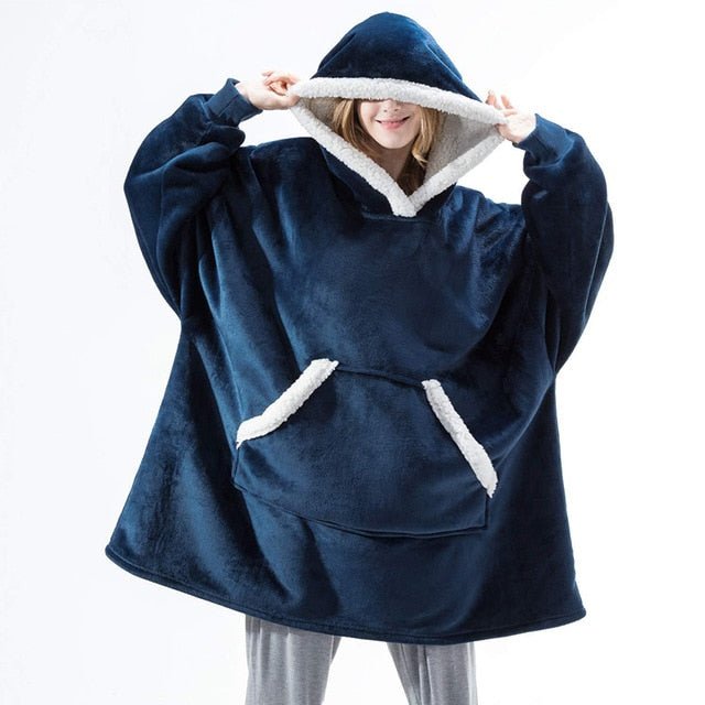 Kos deg med dette overdimensjonerte hoodie-teppet; den ultimate løsningen for varme og komfort.