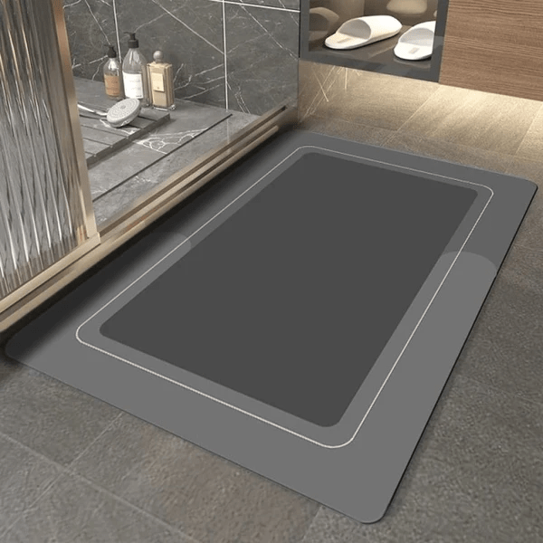 Oval luksuriøst myk gulvmatte, superabsorberende og hurtigtørkende baderomsteppe med sklisikker bakside.