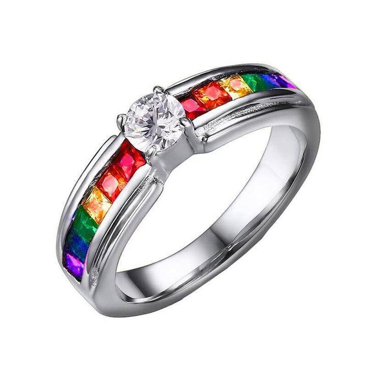 Løftering med regnbuedesign som representerer stolthet, kjærlighet og LGBTQ+. Rustfritt stål smykke.