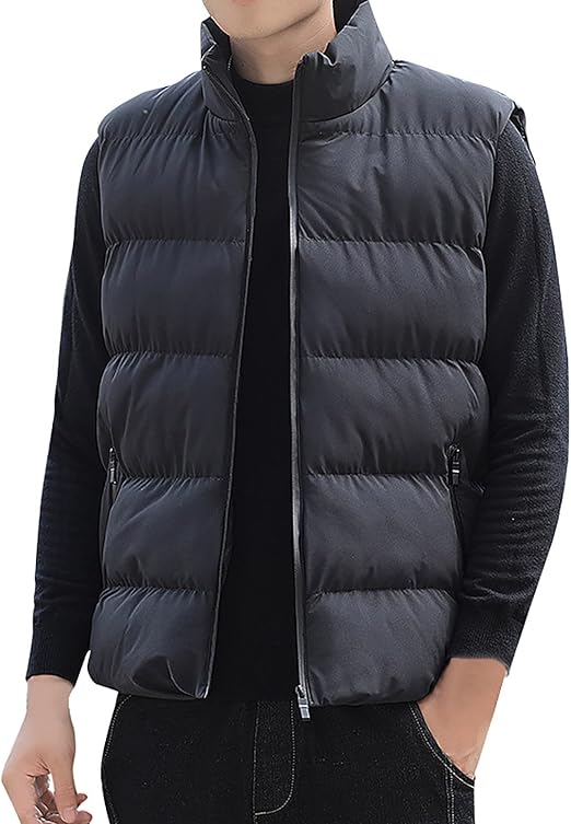Varm menns pufferjakke vest. Komfortabel og stilig ermeløs jakke for herre.