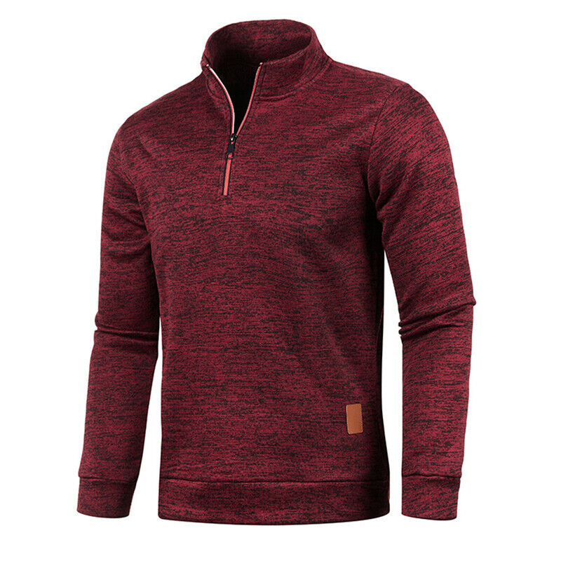Varm og behagelig herrepullover med halv glidelås. Perfekt vintergenser og komfortabel hverdagsklær for menn.