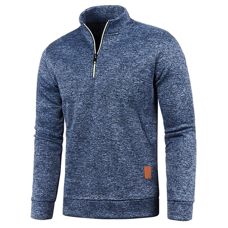Komfortabel og stilig herrepullover med halv glidelås. Langermet, perfekt som trendy glidelåsgenser for menn.