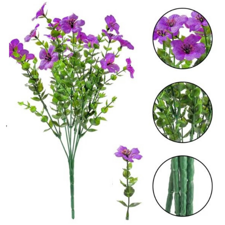 Kunstig blomsterarrangement for elegant hjemmeinnredning. Skaper en luksuriøs, grønn følelse.