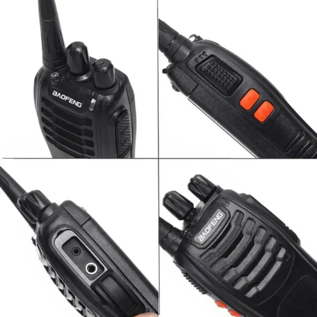 Slitesterk walkie-talkie for eventyr og fotturer, med oppladbar USB-funksjon for langvarig bruk.