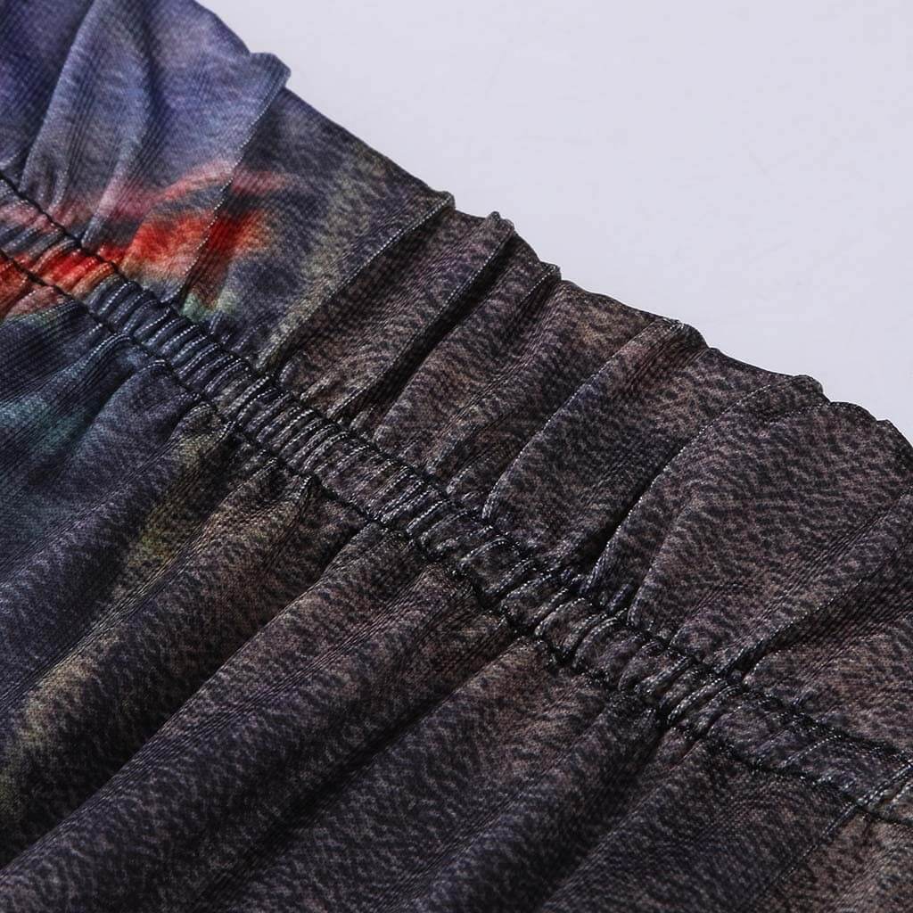 Allsidige retro tie-dye leggings for kvinner, passer utmerket til treningstøy eller fritidsantrekk.