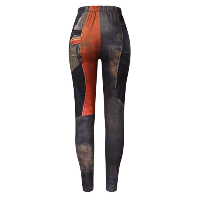 Kvinner retro tie-dye leggings med komfortabel høy midje, perfekt for aktivitet eller fritid.