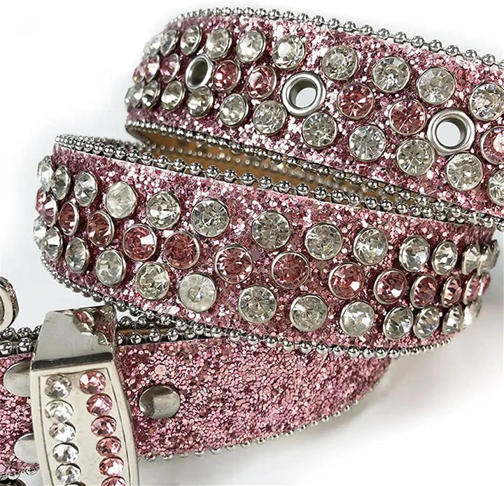 Glitrende festbelte med rhinestones, et justerbart unisex tilbehør for enestående stil.