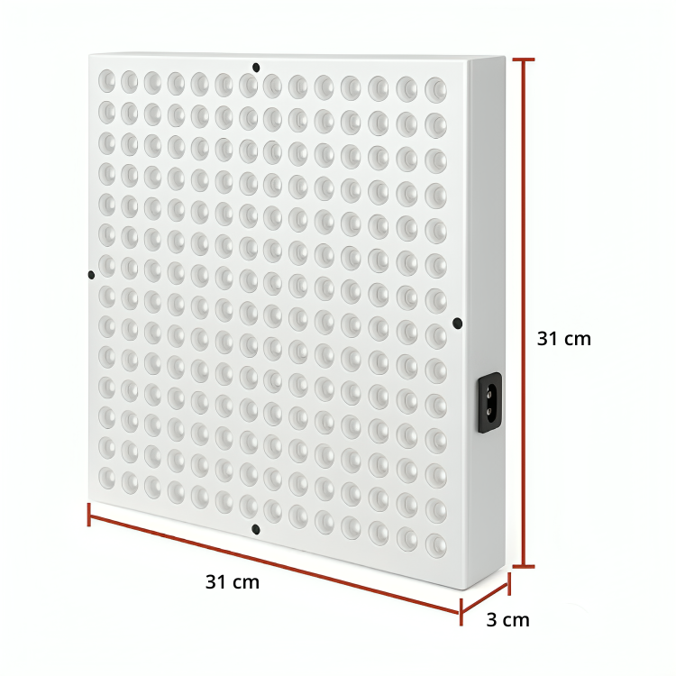 Moderne rødlys LED-panel for terapi og komfort. Støtter dyp restitusjon og smertelindring for muskler.
