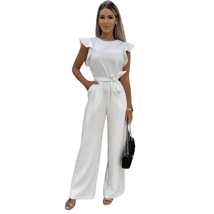 Komfortabel damejumpsuit i mykt stoff med vide ben. Ideell for en avslappet, men stilfull look.