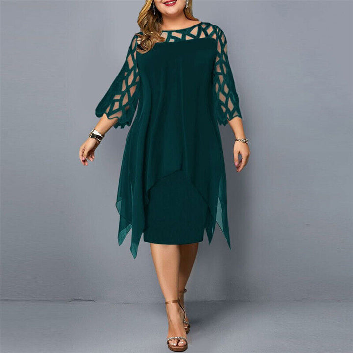 Malene sommerkjole i pluss størrelse. Elegant, komfortabel og lang damekjole.