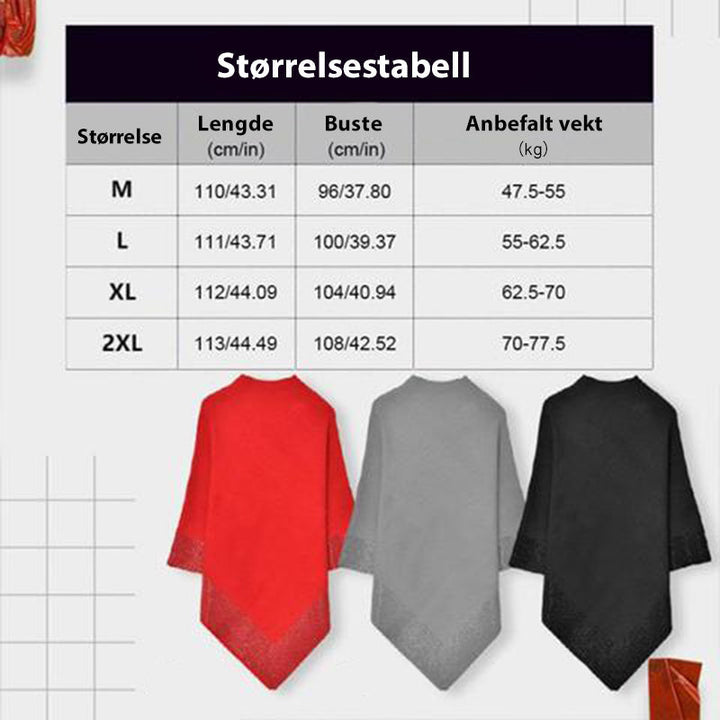 Elegant ullblanding sjal for kvinner, dekorert med glitrende rhinestones. Perfekt for vintermote.